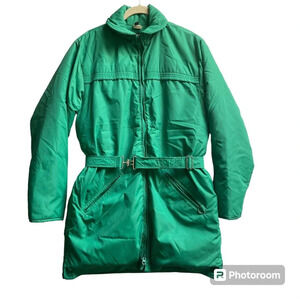Vintage Pioneer Ski Wear Jones Tent Down Insulated belted jacket Sz L